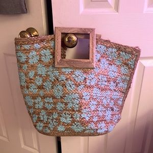 Straw Hawaiian Floral Tote Bag